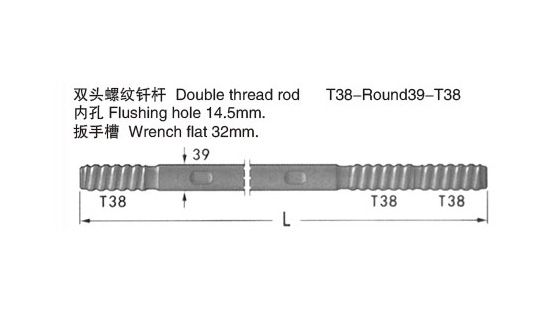 双头螺纹钎杆
